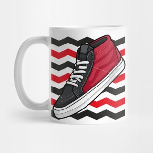 Skate Grosso Mid Black Red White Sneaker Mug